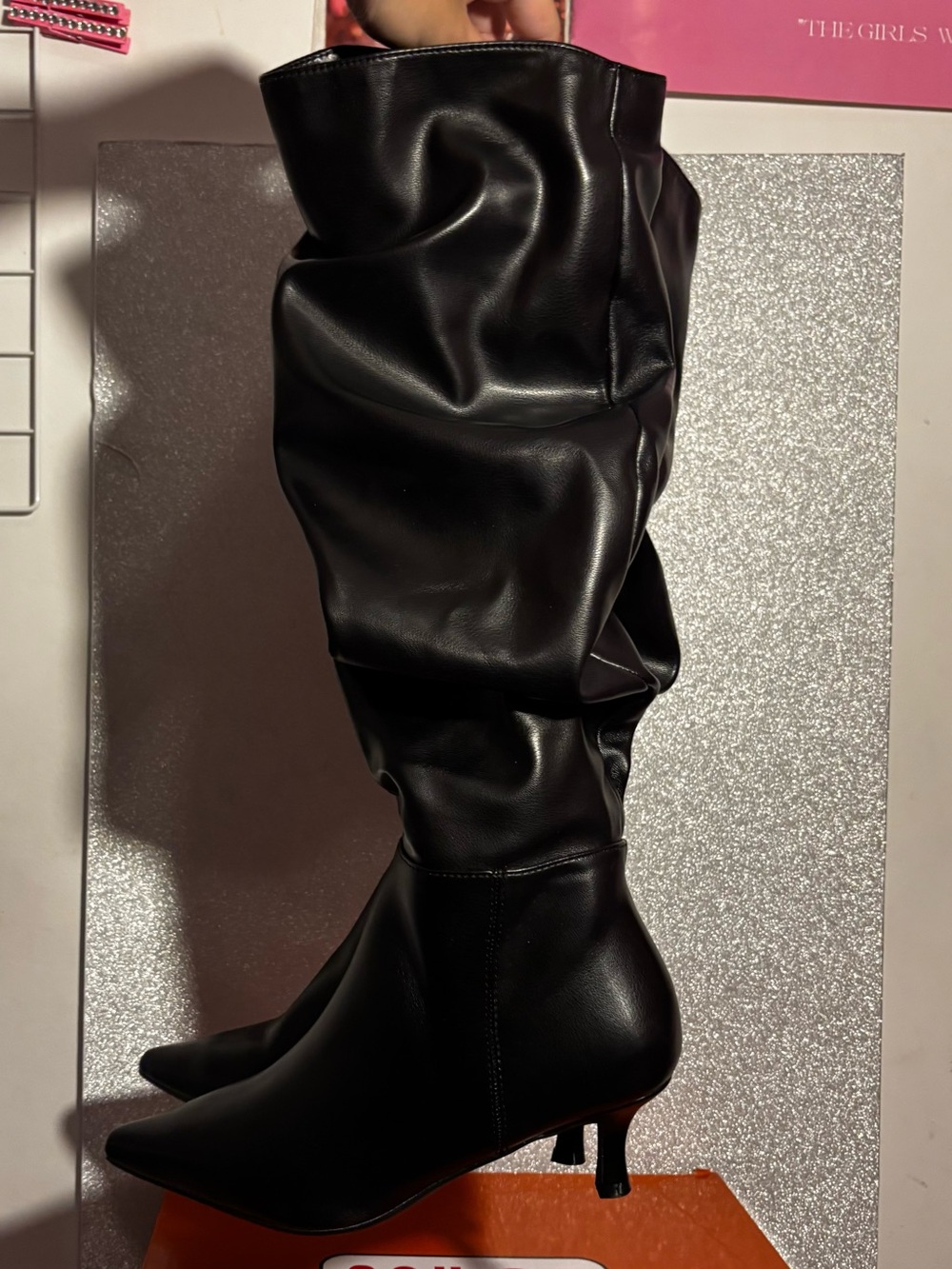 BRAND NEW Black Slouch Knee-High Heel Boots🖤Bold & Comfortable!